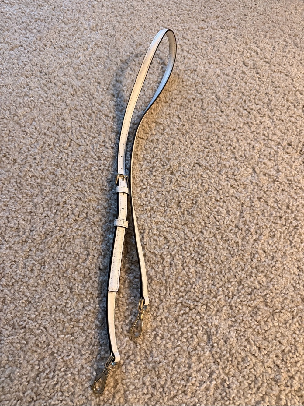kate spade White Leather Adjustable Bag Strap with Gold Hardware